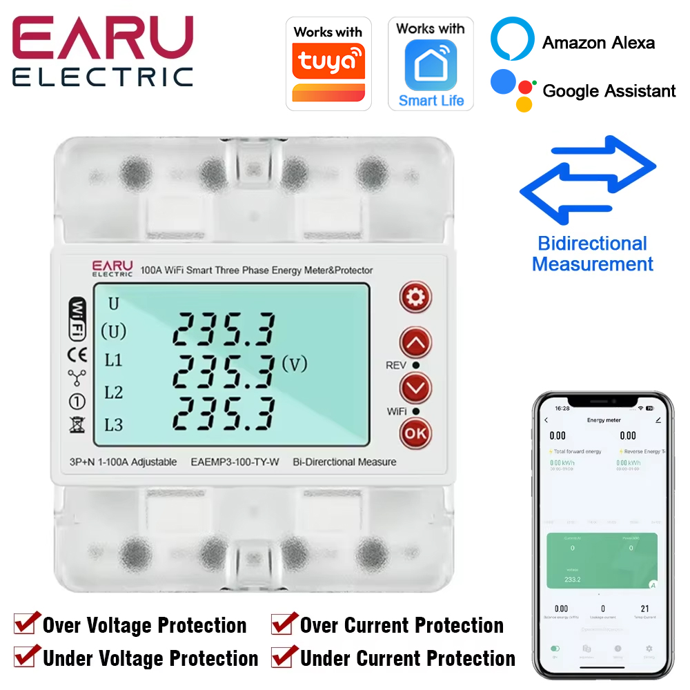 Ac Surge Protector - EARU Three Phase Tuya WiFi Smart