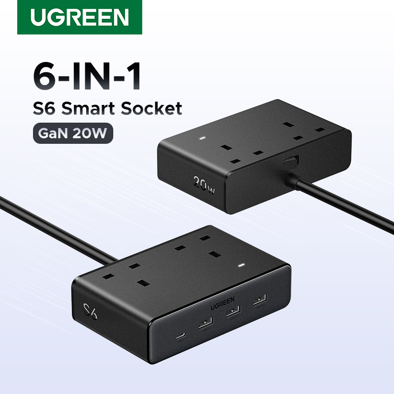 Ac Surge Protector - UGREEN 6 in 1 Power Strip