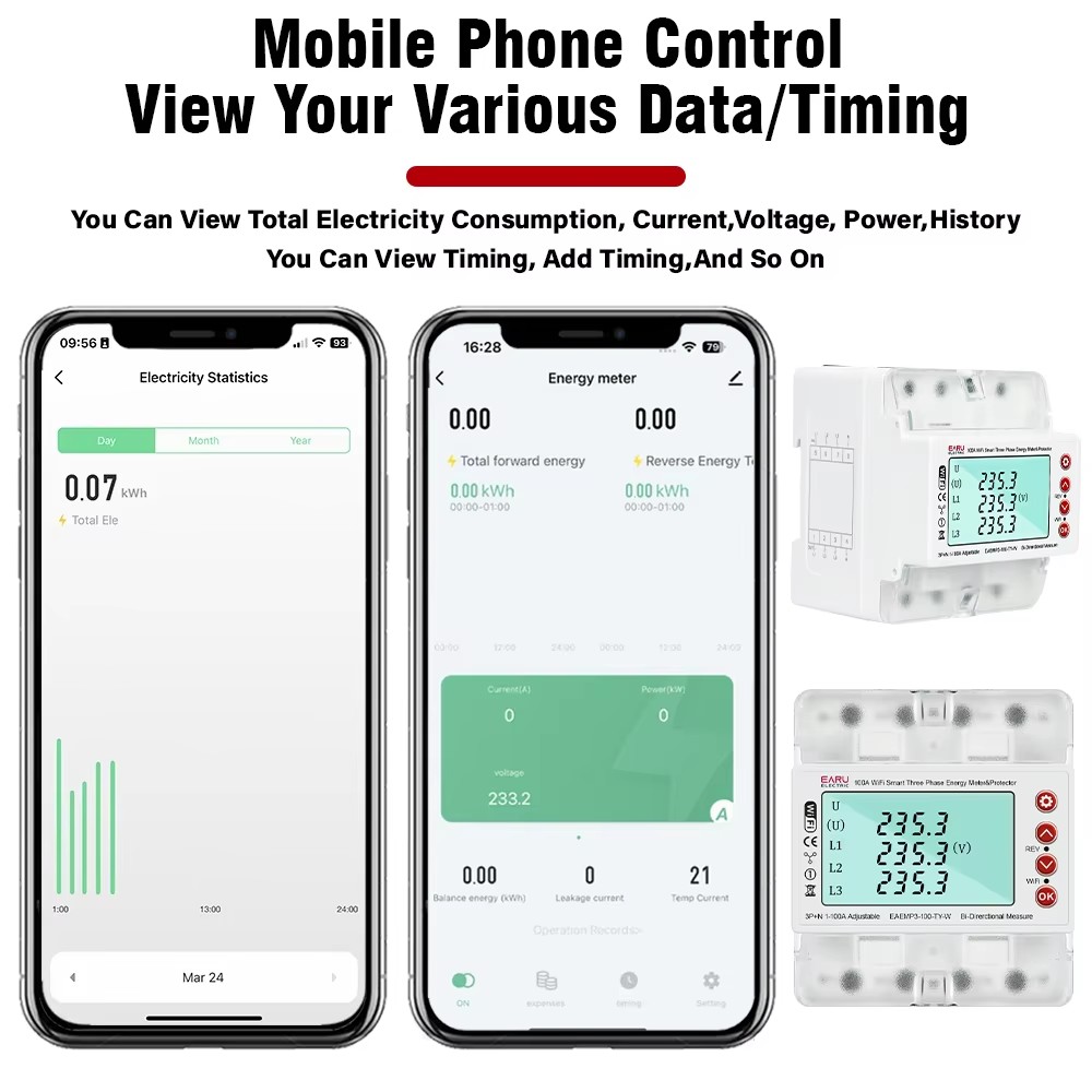 EARU Three Phase Tuya WiFi Sma - đánh giá và giá Ac Surge Protector