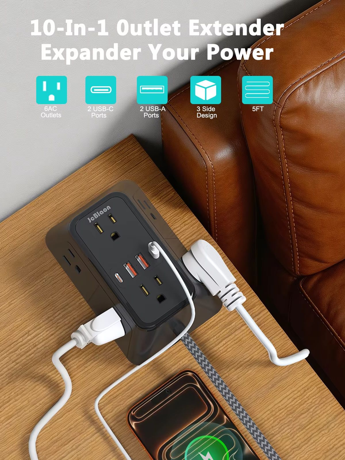 Ultra Thin Flat Plug 6 Outlets - đánh giá và giá Ac Surge Protector