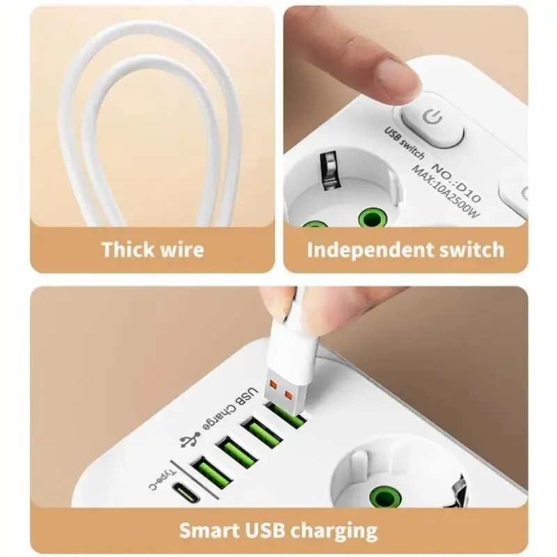 2M Electrical Socket EU Plug6  - đánh giá và giá Ac Surge Protector